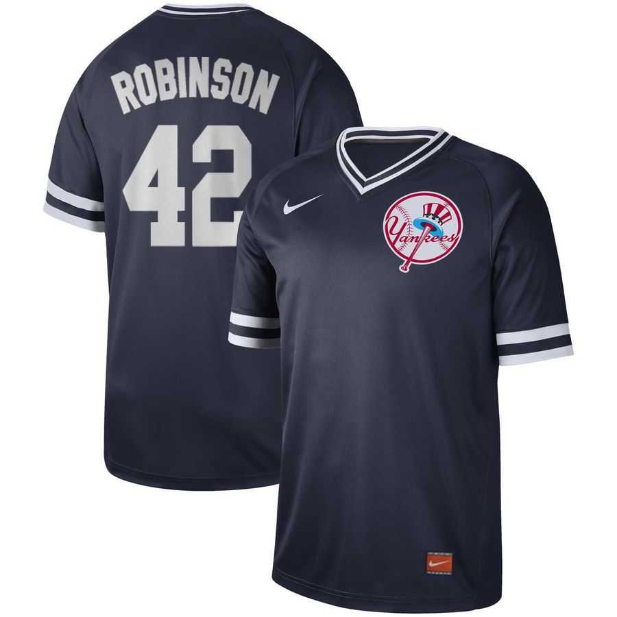 Men New York Yankees #42 Robinson Blue Nike Cooperstown Collection Legend V-Neck MLB Jersey->pittsburgh pirates->MLB Jersey